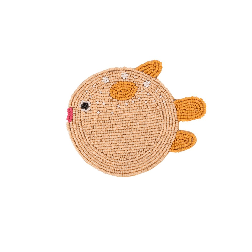 Beaded Animal Set of 4 Coasters, Multi
