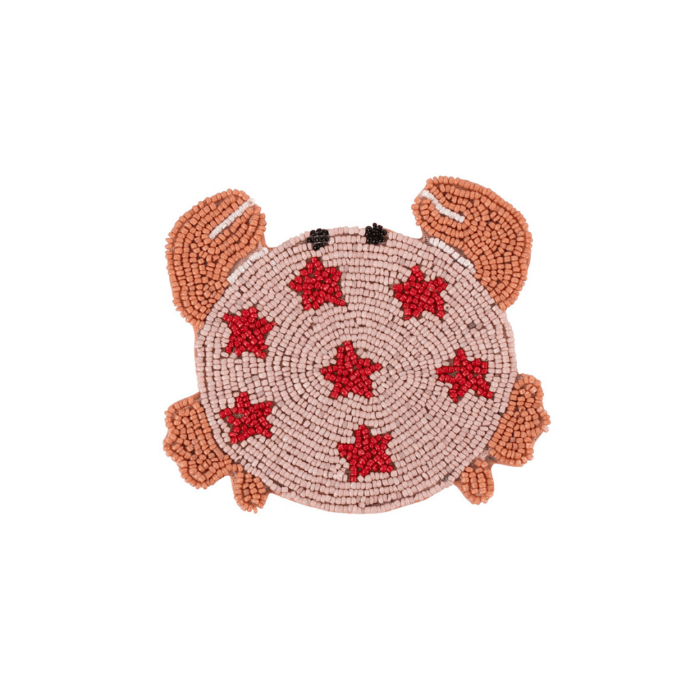 Beaded Animal Set of 4 Coasters, Multi