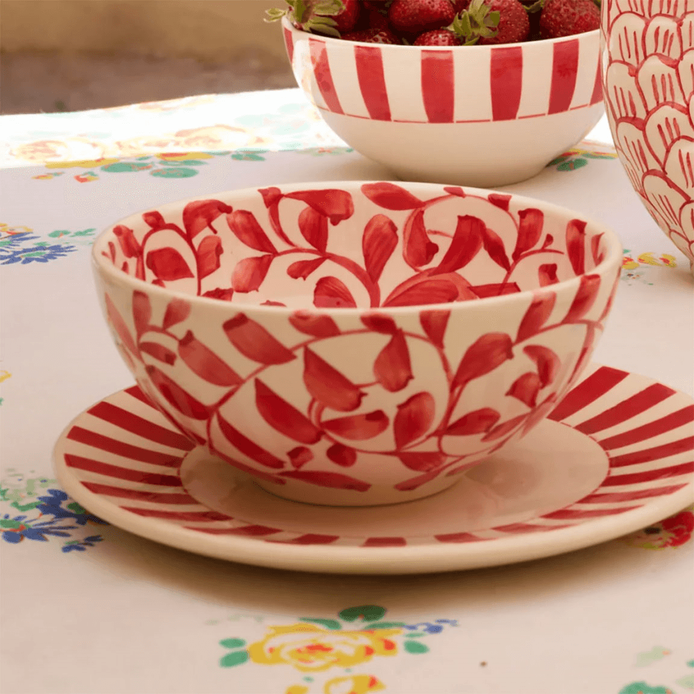 Scroll Small Bowl, Red
