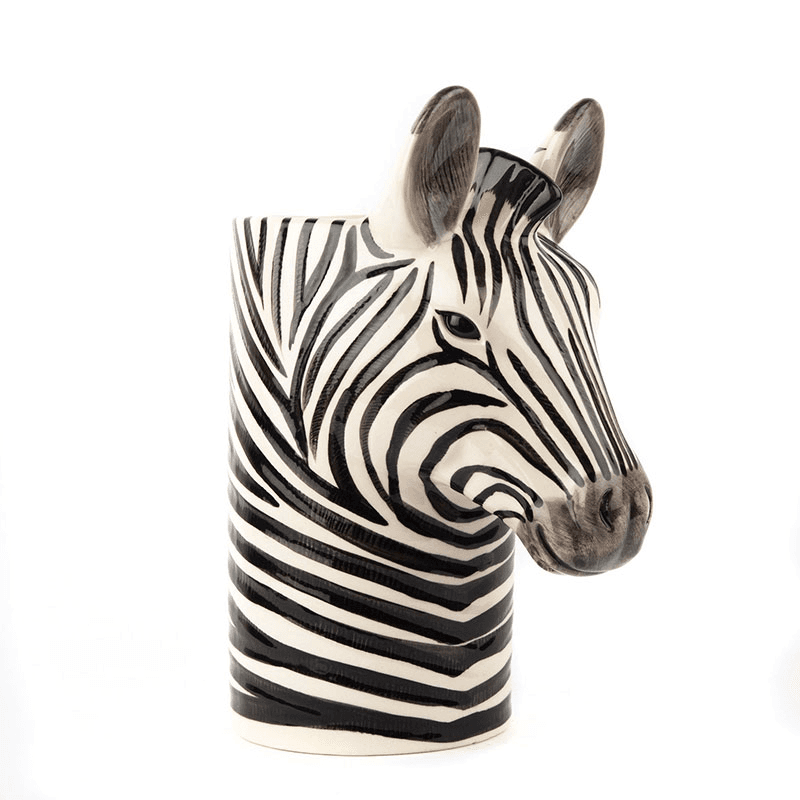 Zebra Utensil Pot, Black/White