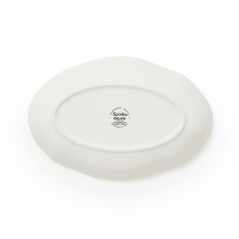 Blue Italian Oval Fluted Dish, Blue