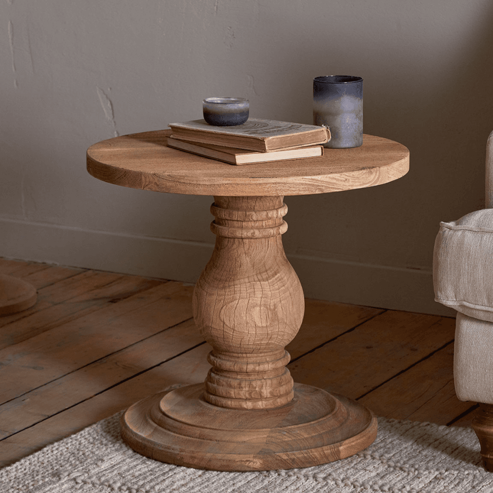 Laya Mango Wood Side Table, Natural