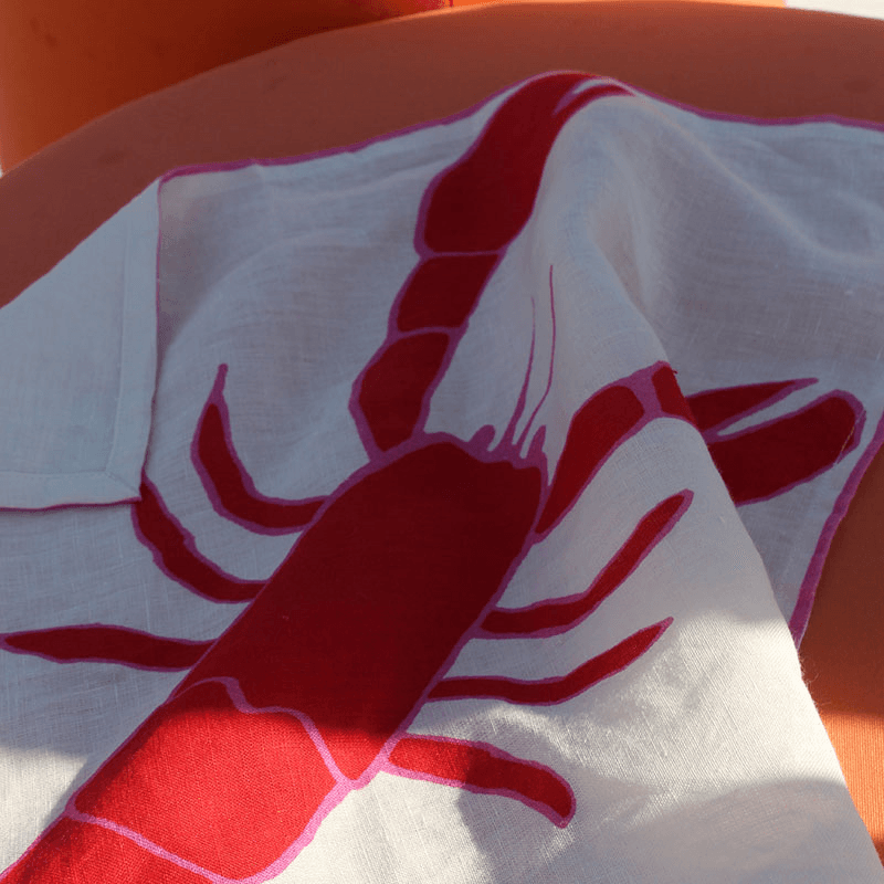 Lobster Set of 2 Napkins, Red