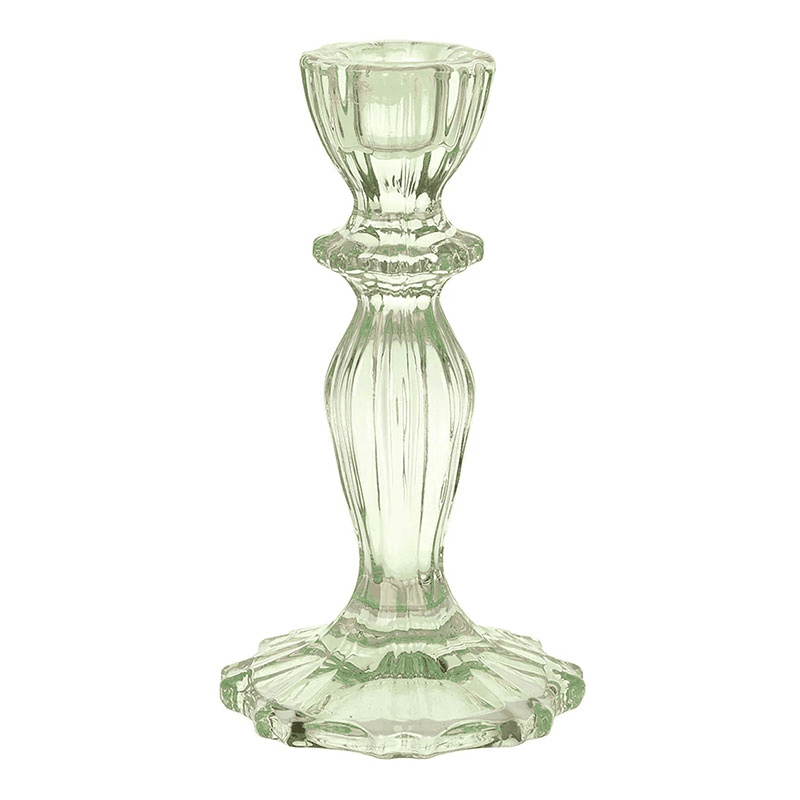 Boho Glass Candle Holder, Green