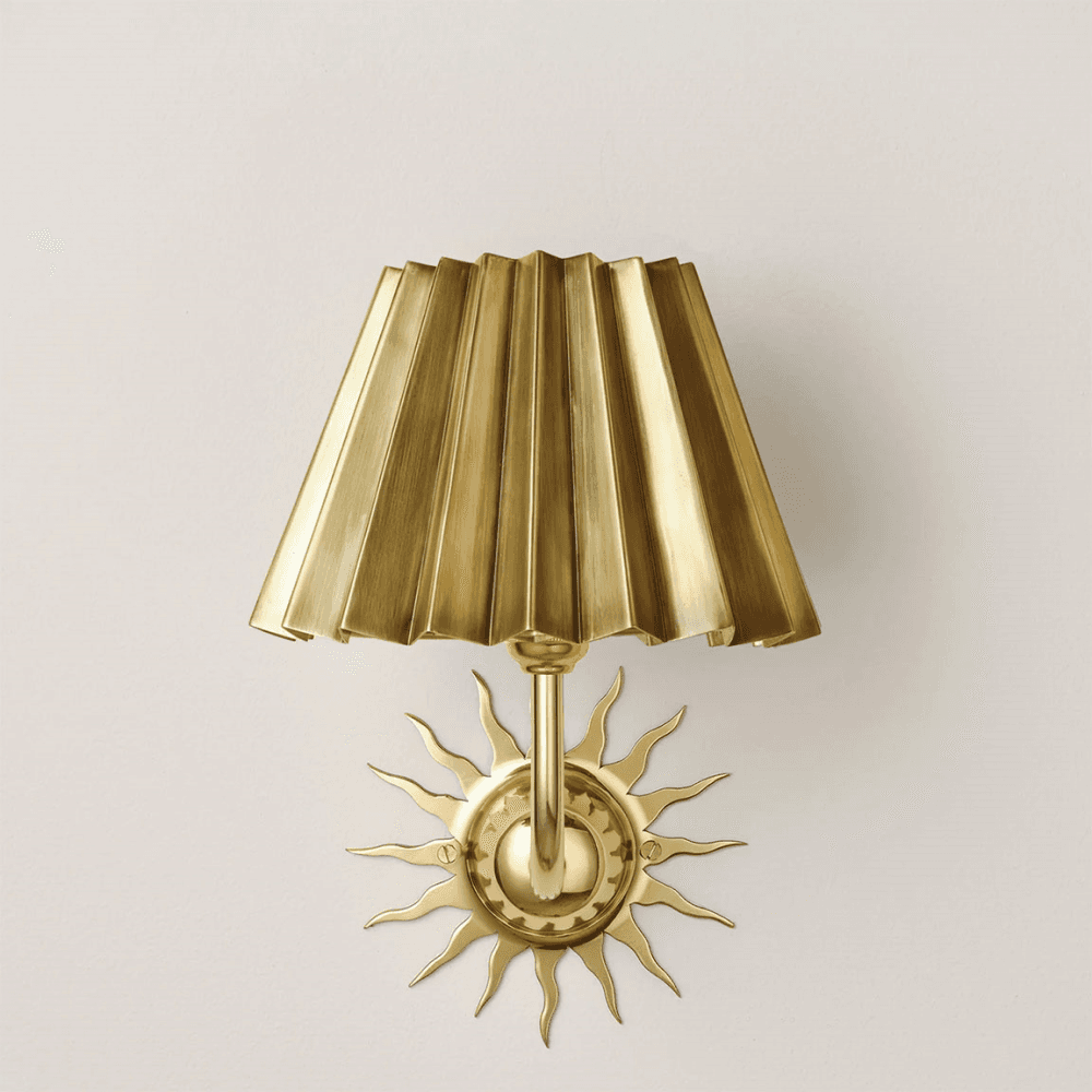 Mini Pleated Lampshade, Brass