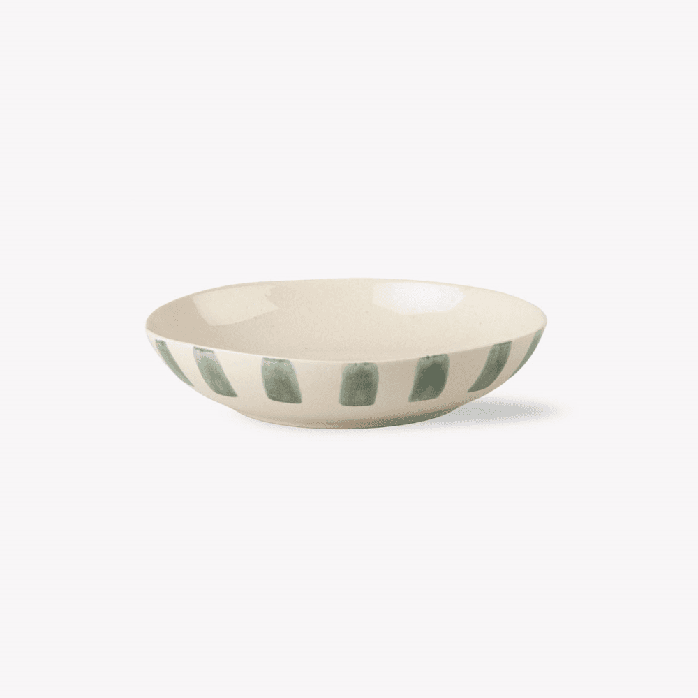 Cranwell Stripe Edge Pasta Bowl, Fern
