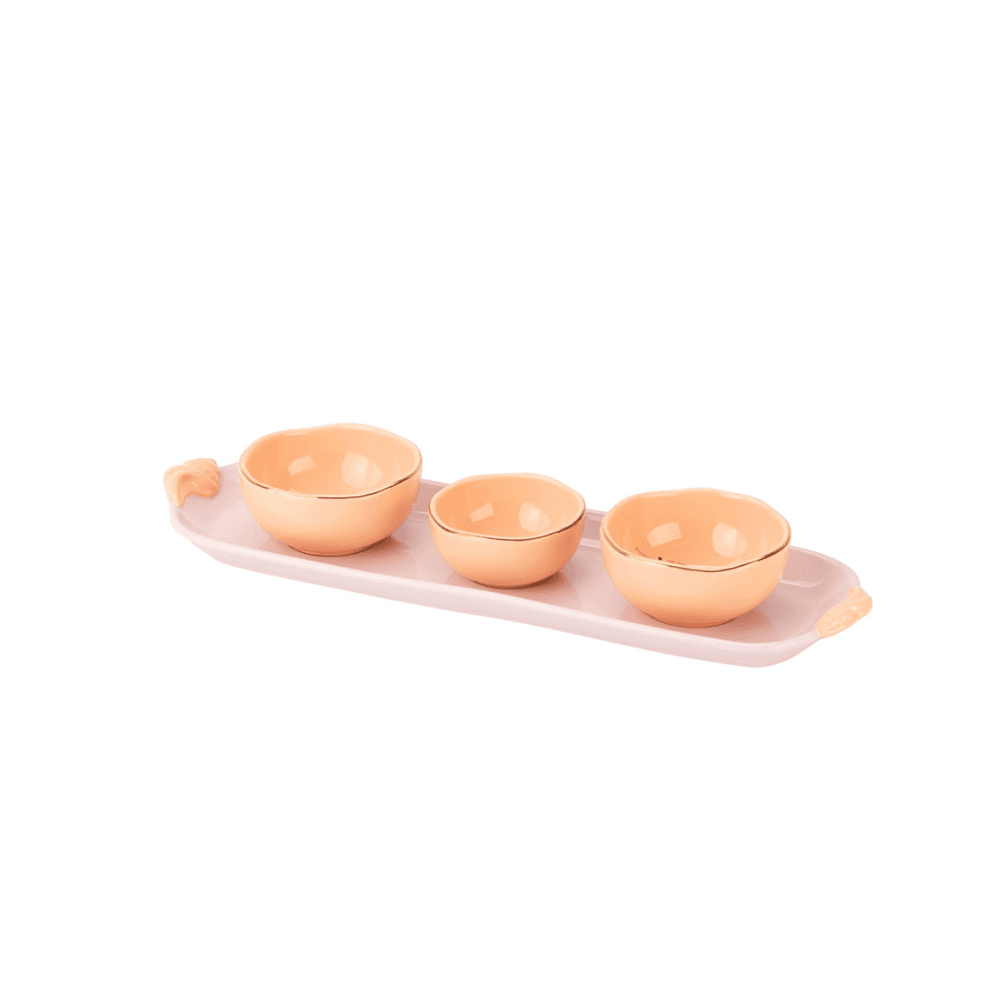 Shrimp Dipping Bowl Set, Pink