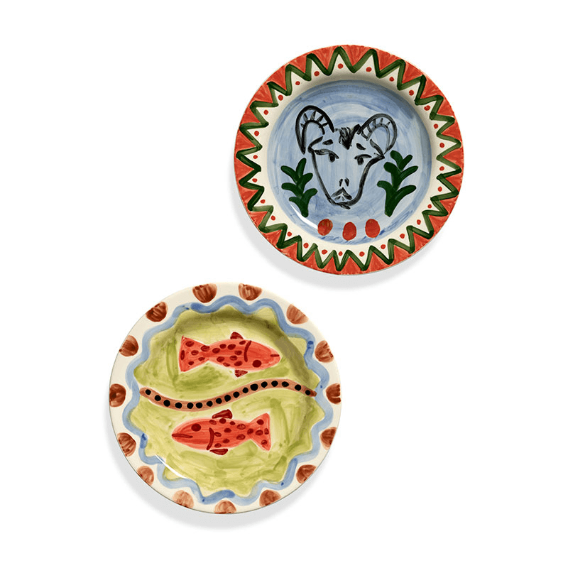 Santiago de Borja by Shurleey Set of 2 Dinner Plates, 03 The Lovers