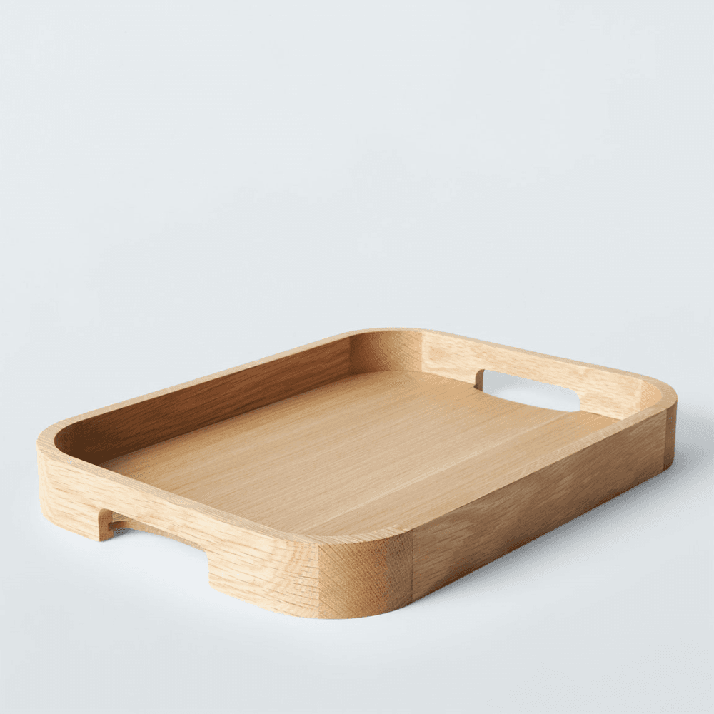 Contemporary Wood Tray, Natural