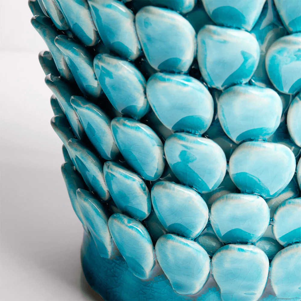 Stucco Table Lamp, Turquoise