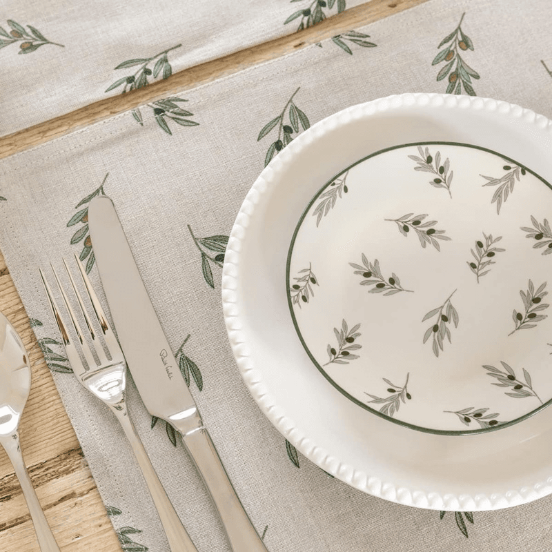 Olive Branch Set of 2 Placemats, Neutral