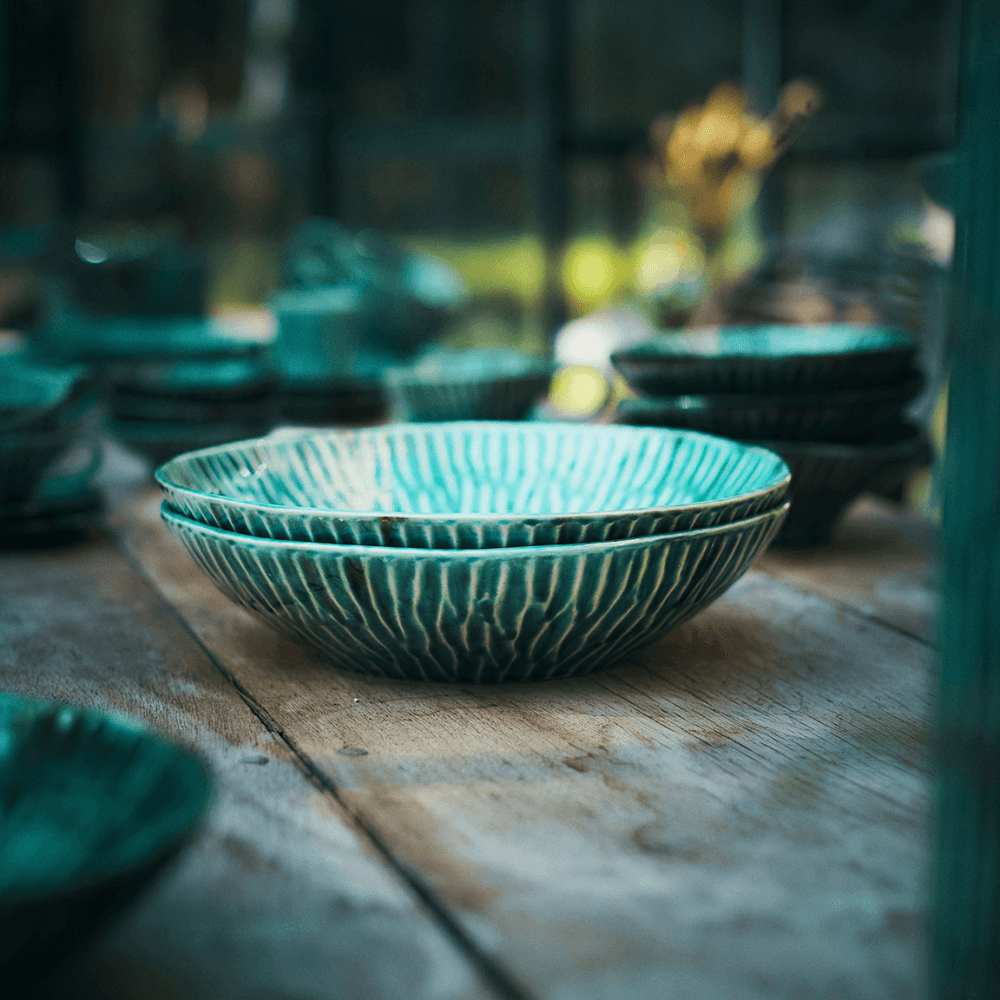 Verde Lanza by Pascale Naessen Set of 2 Deep Serving Plates, Green