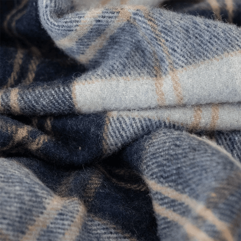 Check Recycled Wool Blanket
