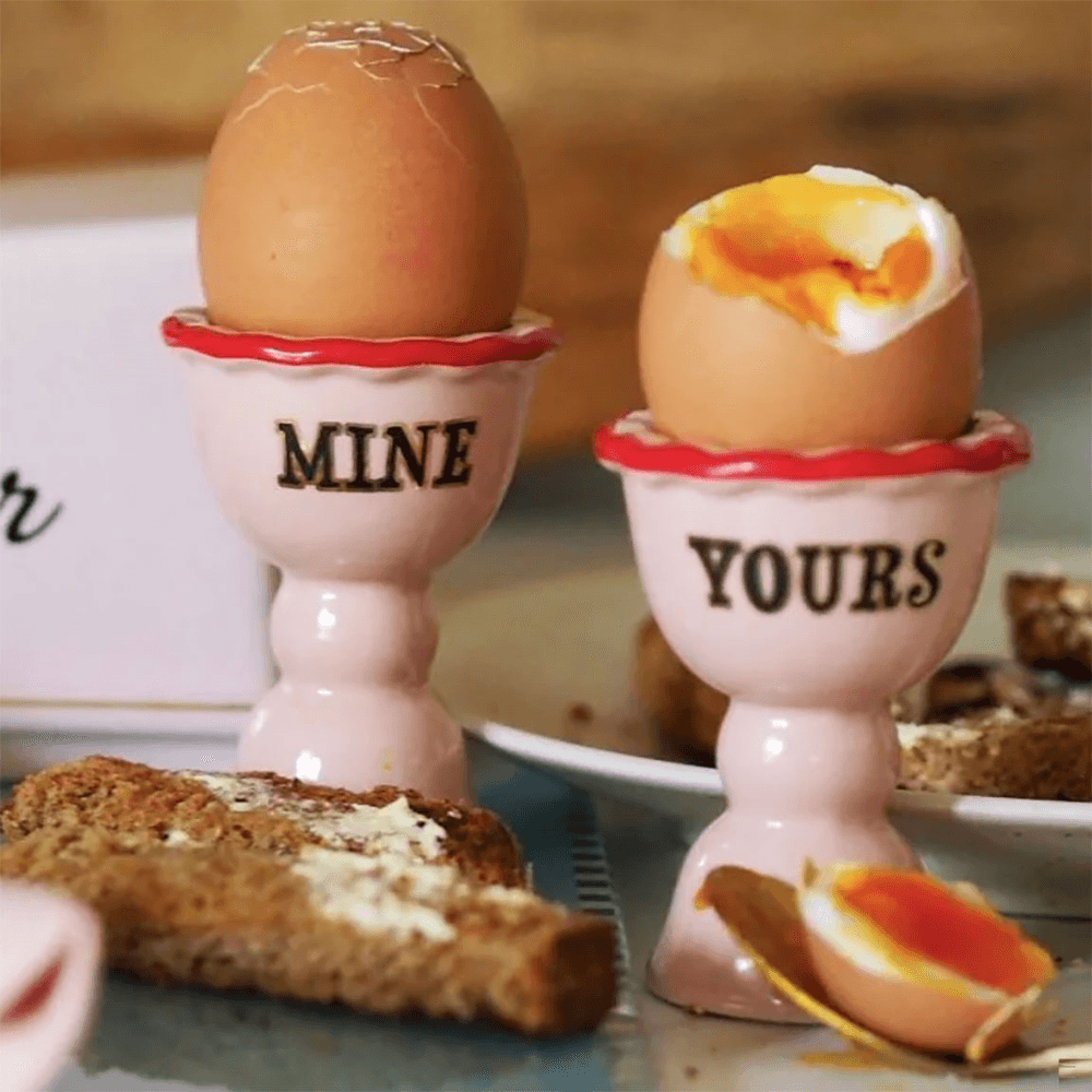Yours & Mine Set of 2 Egg Cups, Pink