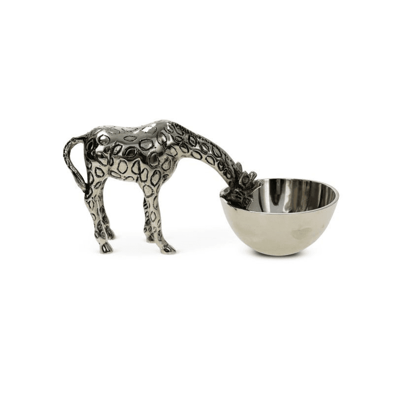 Wild Giraffe Nibbles Bowl, Silver