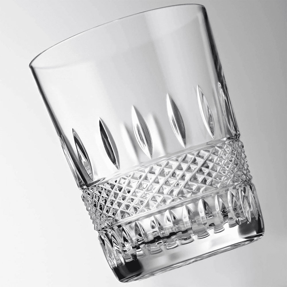 Masterclass Irish Lace Set of 2 Double Old Fashioned Tumblers, Clear