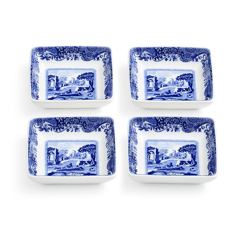 Blue Italian Set of 4 Dishes, Blue