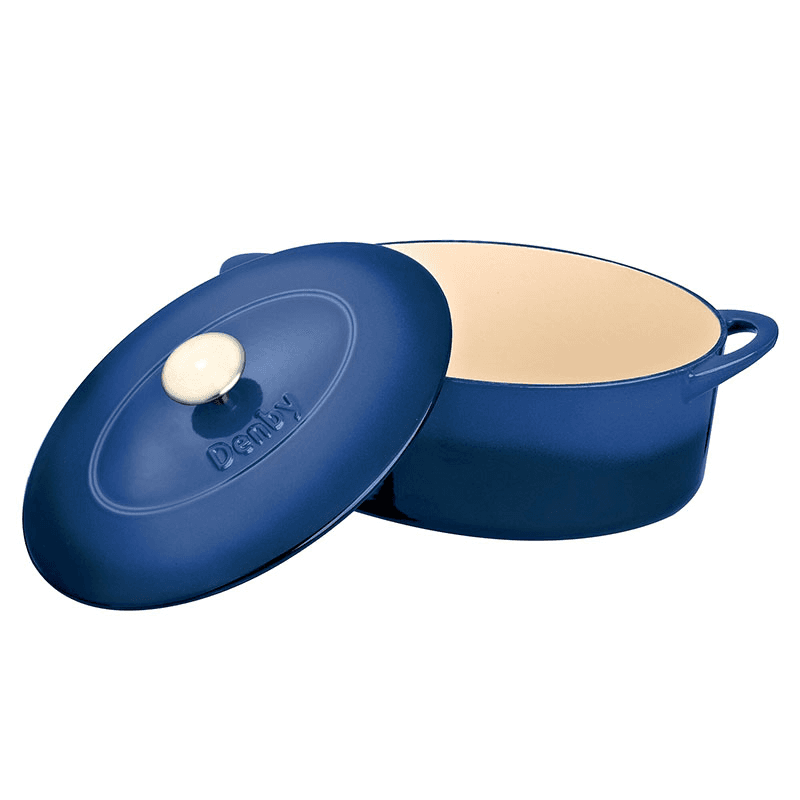 Cast Iron Oval Casserole Dish, Cobalt Blue
