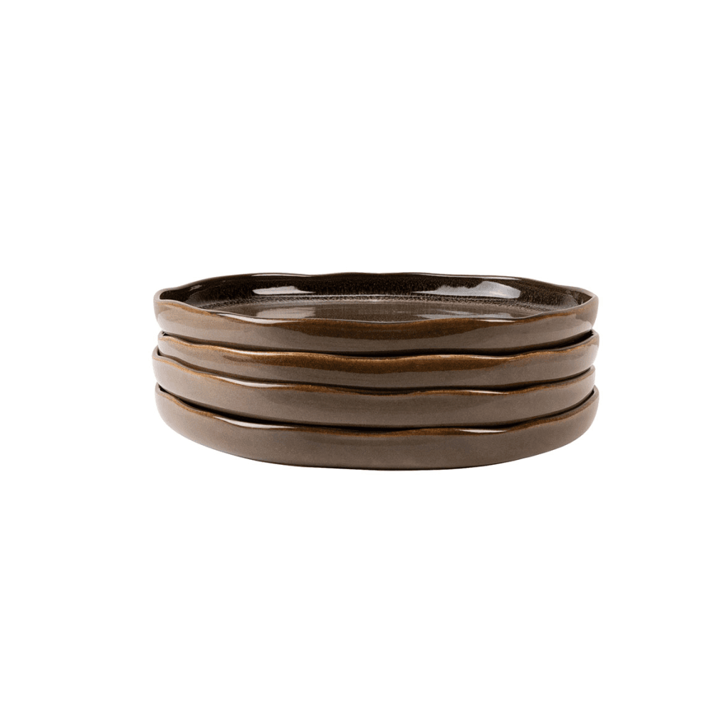Travellers Rest Set of 4 Side Plates, Brown