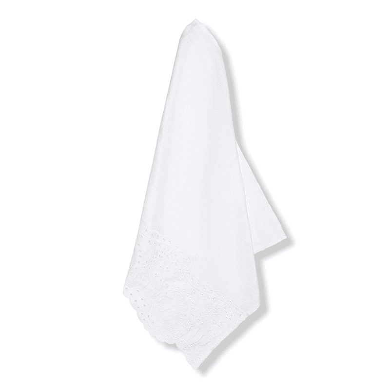 Broderie Anglaise Linen Napkin, White