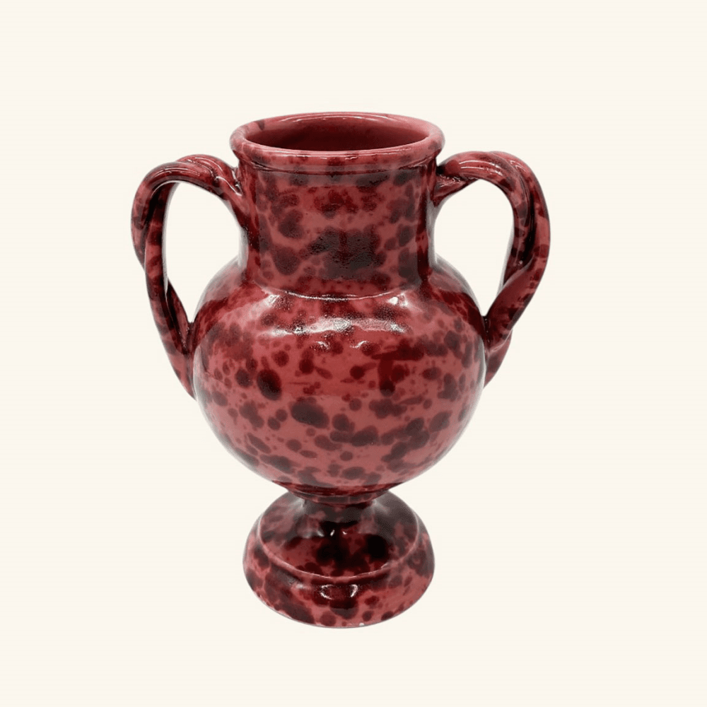 Italian Splatterware Two Handle Vase
