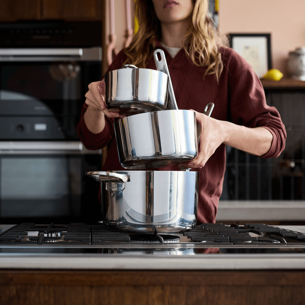 Space 3 Piece Saucepan Set, Stainless Steel