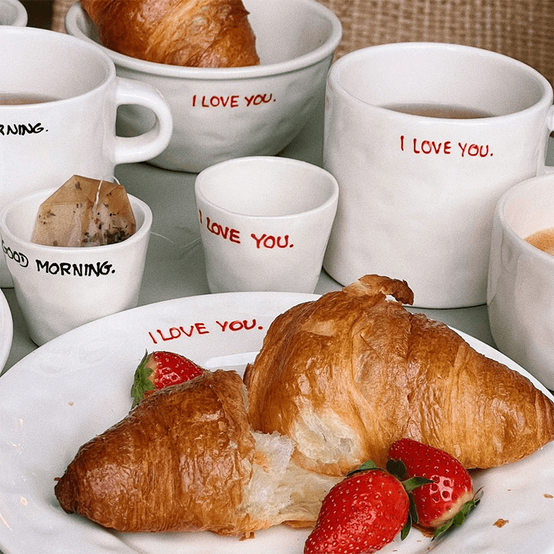 I Love You Breakfast Plate, Red