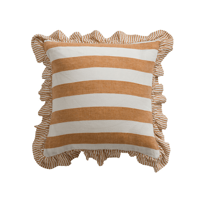 Cora Wide Stripe Cushion Cover, Amber