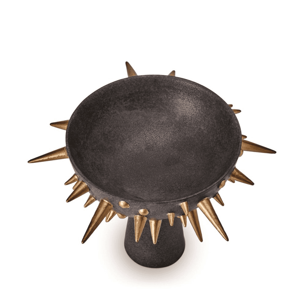 Celestial Small Bowl On Stand, Black/Gold