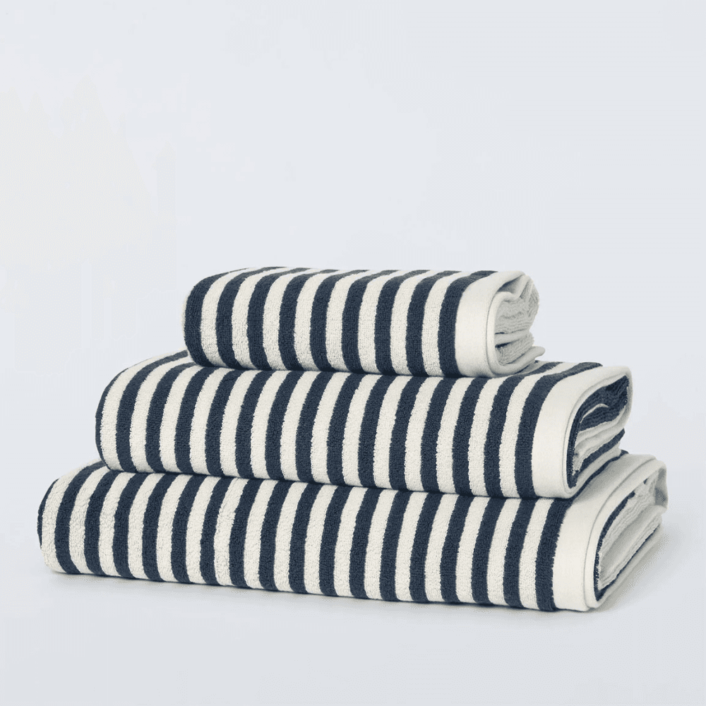 Fine Stripe Hand Towel, Midnight