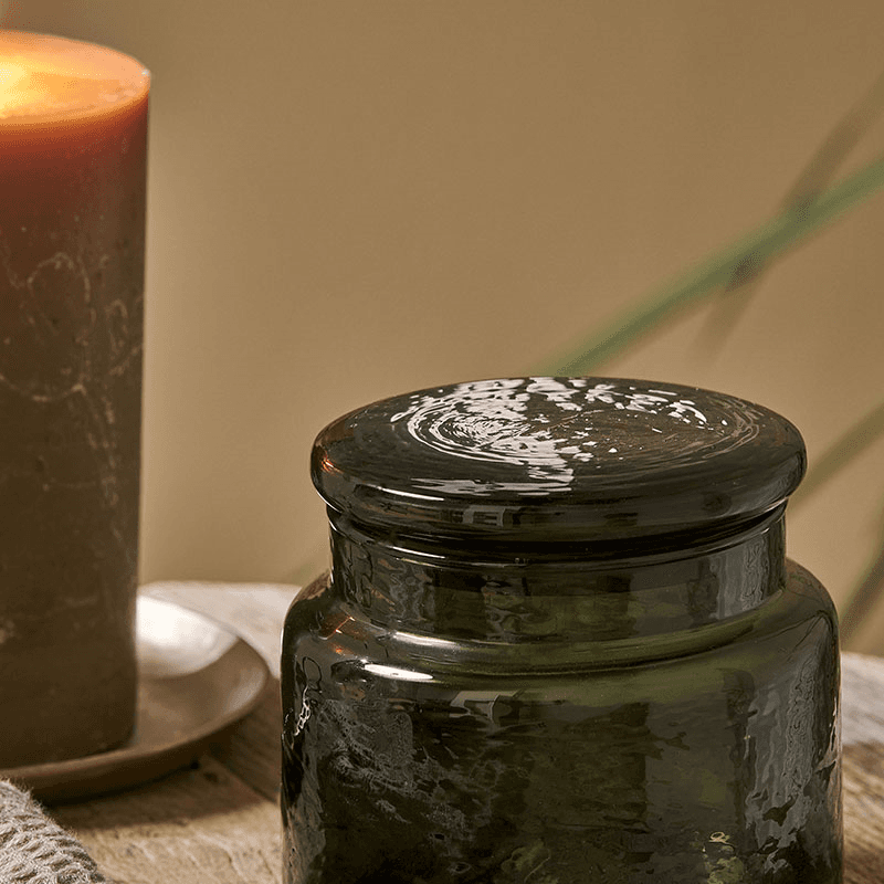 Ilcoso Recycled Hammered Glass Storage Pot