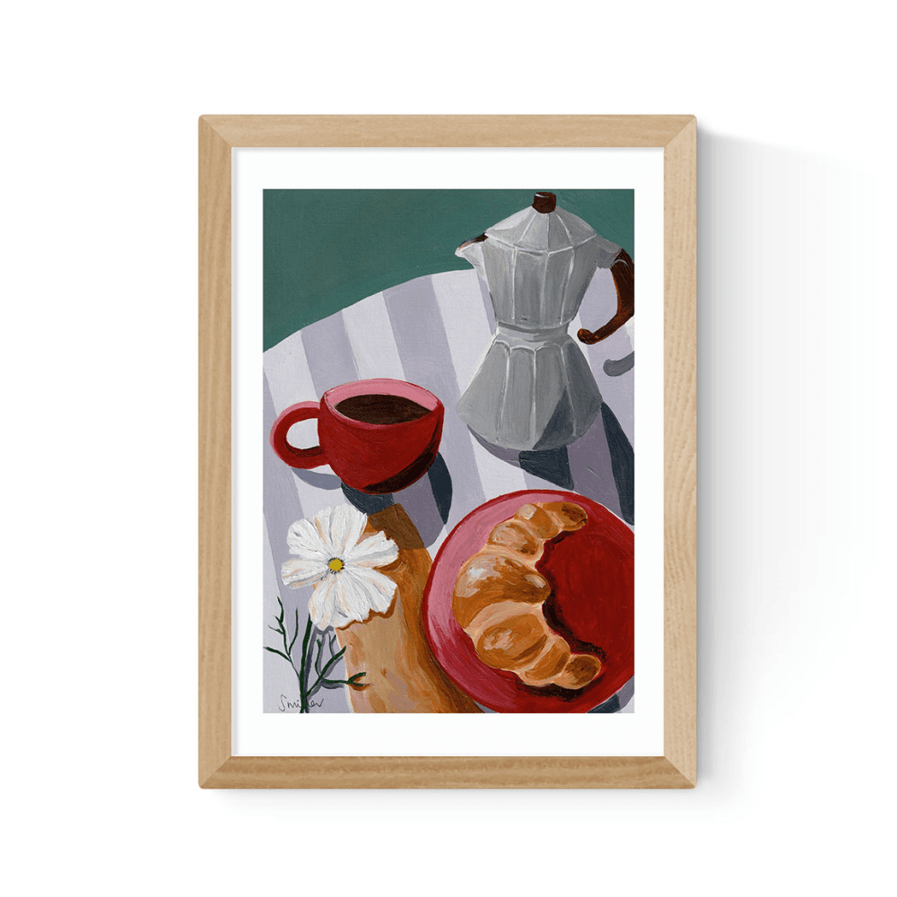 Susie Miller Breakfast For One Print, Oak