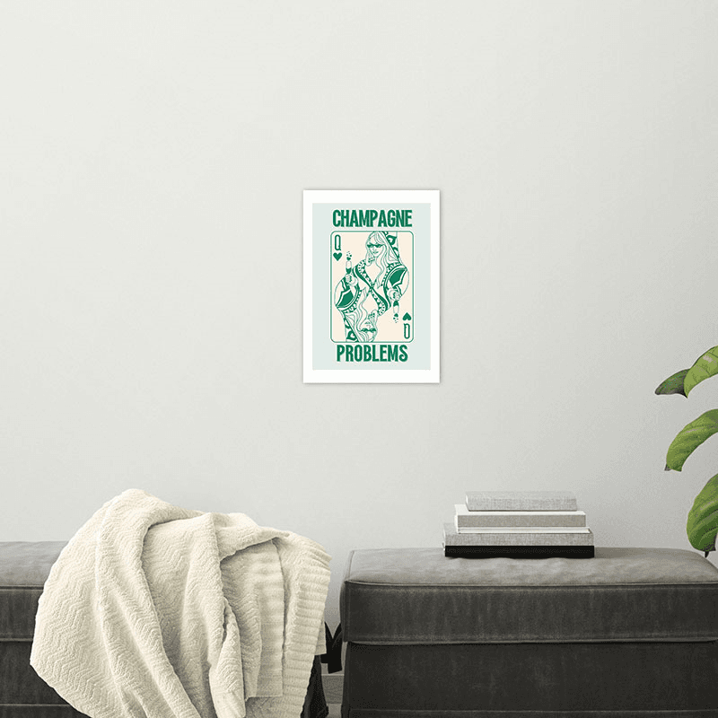 Honey Island Studio Champagne Problems Print, Green