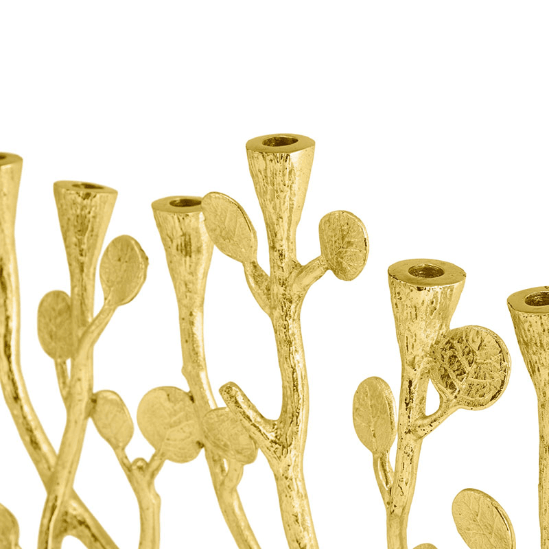 Botanical Leaf Menorah, Gold
