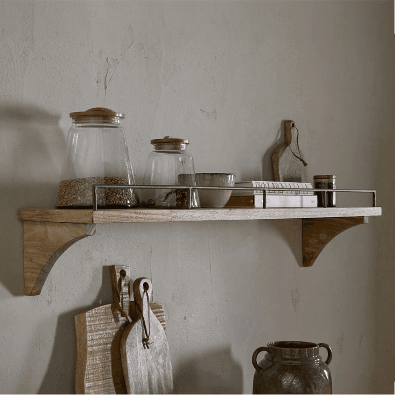 Meera Mango Wood & Iron Gallery Shelf