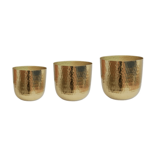 Image showing the Felix Hammered Metal Set of 3 Planters product.