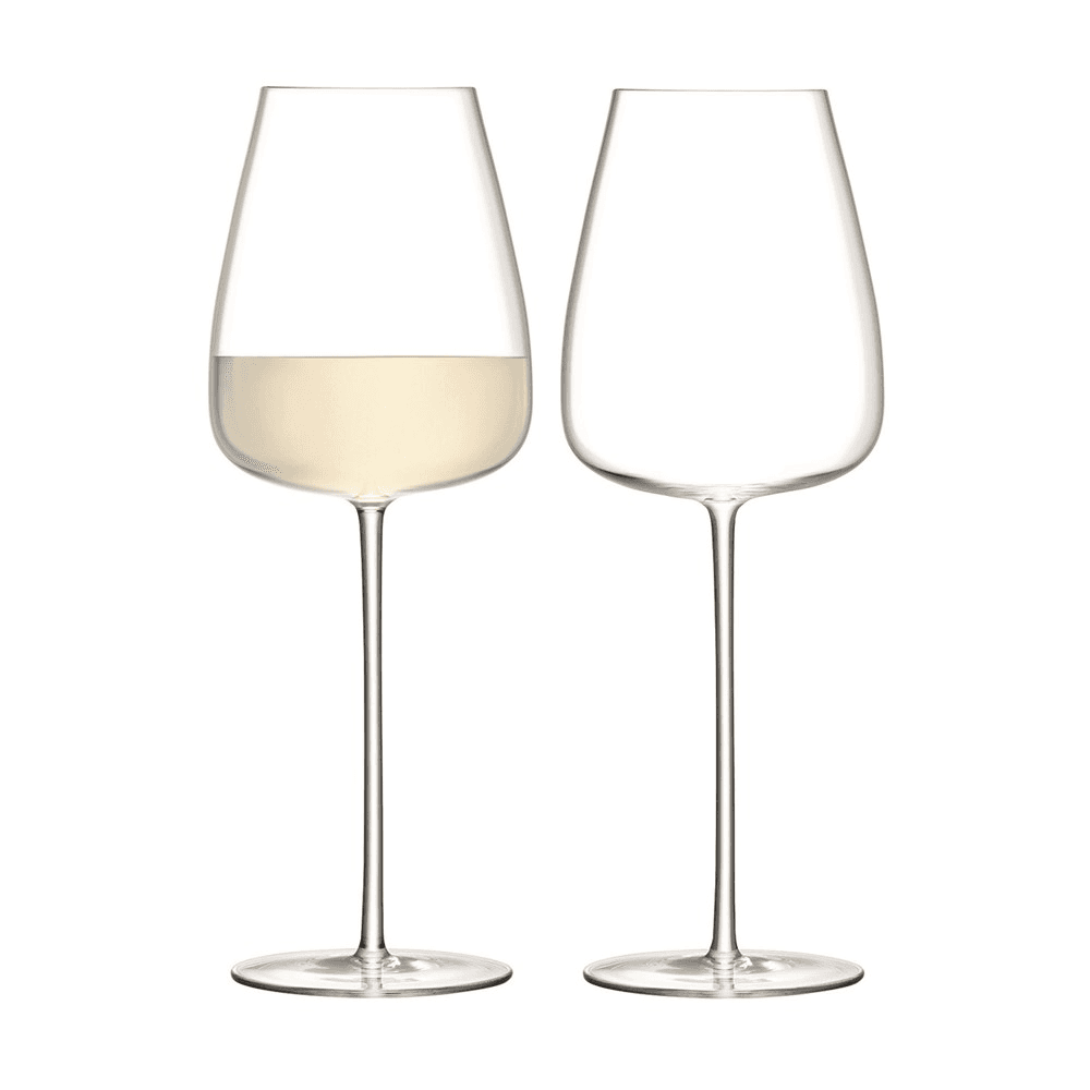 Wine Culture Pair of white wine goblets, clear
