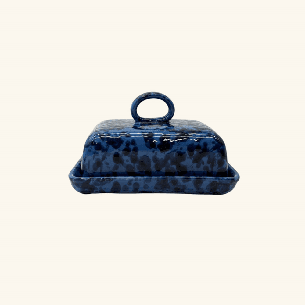 Italian Splatterware Butter Dish