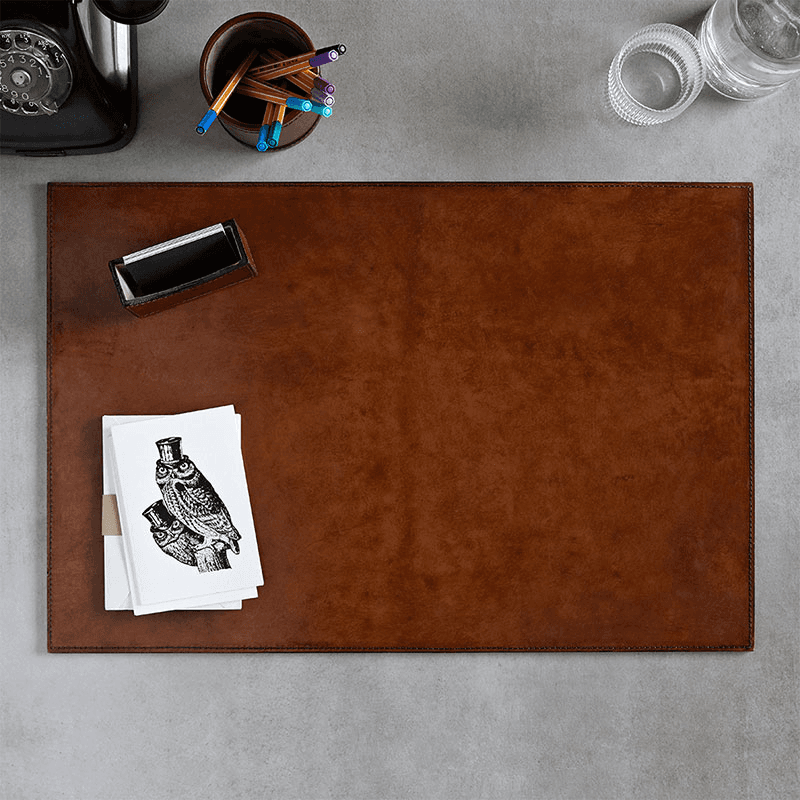Desk Mat, Tan Leather