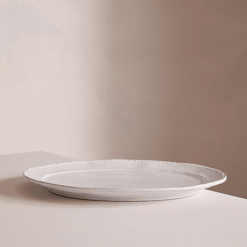 Hillcrest Oval Serving Platter, White