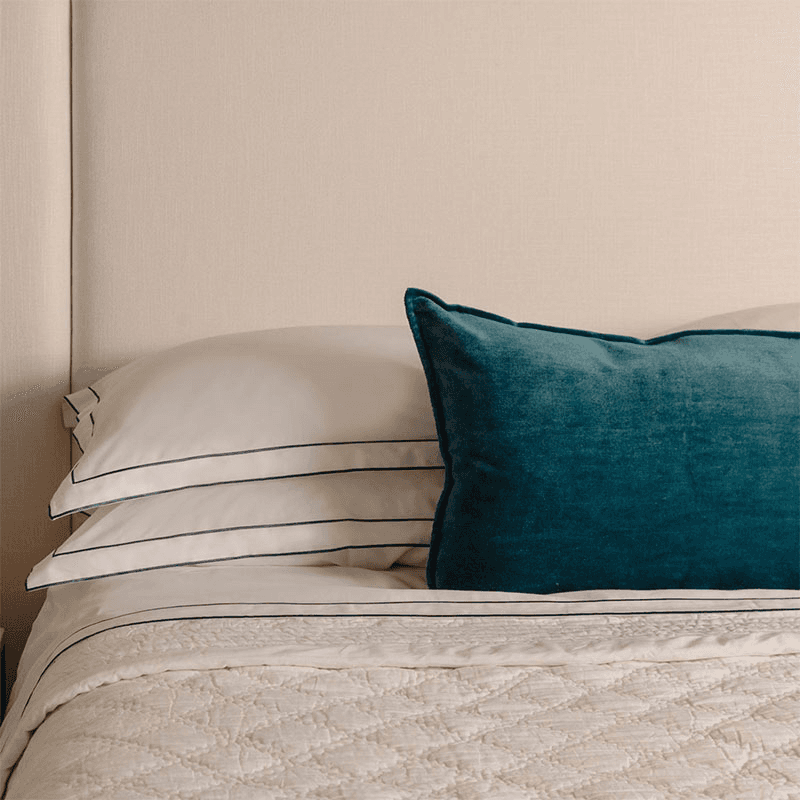 Verity Linen Velvet Rectangular Cushion, Denim