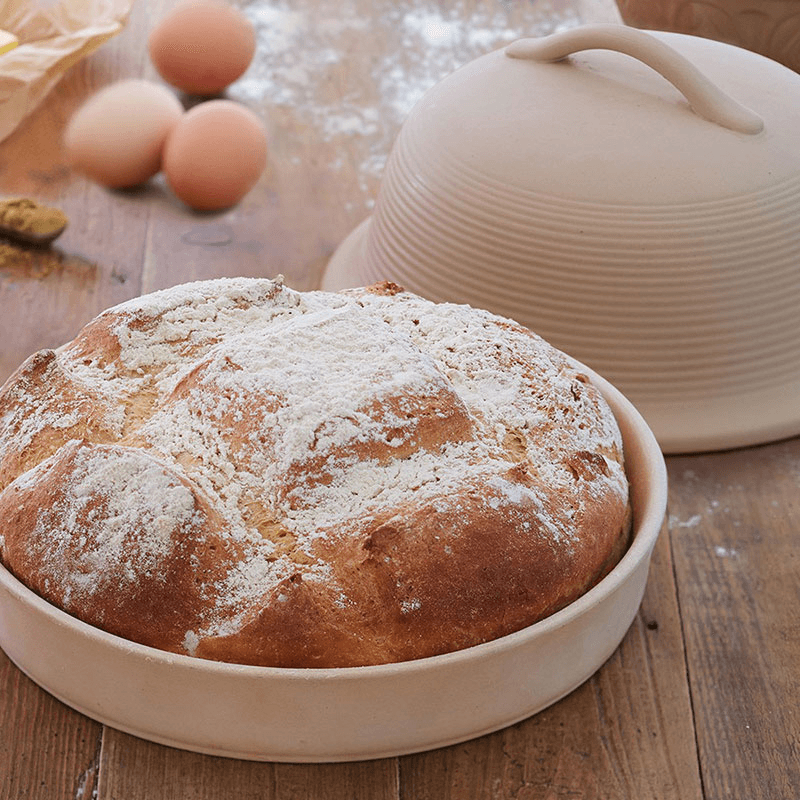 Round Stoneware Bread Baking Cloche