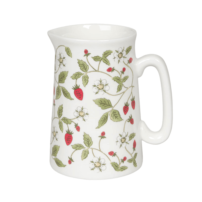 Strawberries Small Jug, White, Green, Red