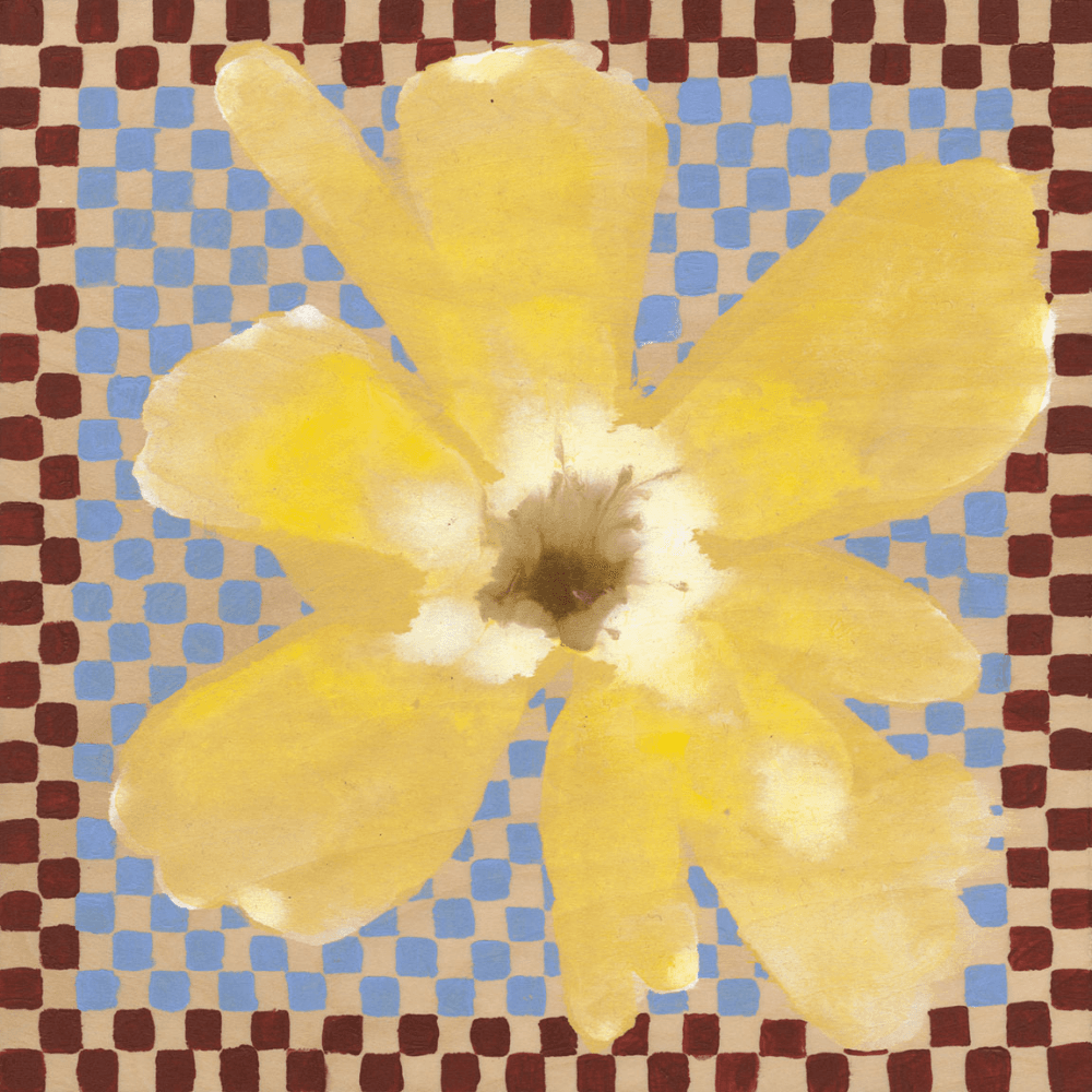 Flower with Checks 03 Print