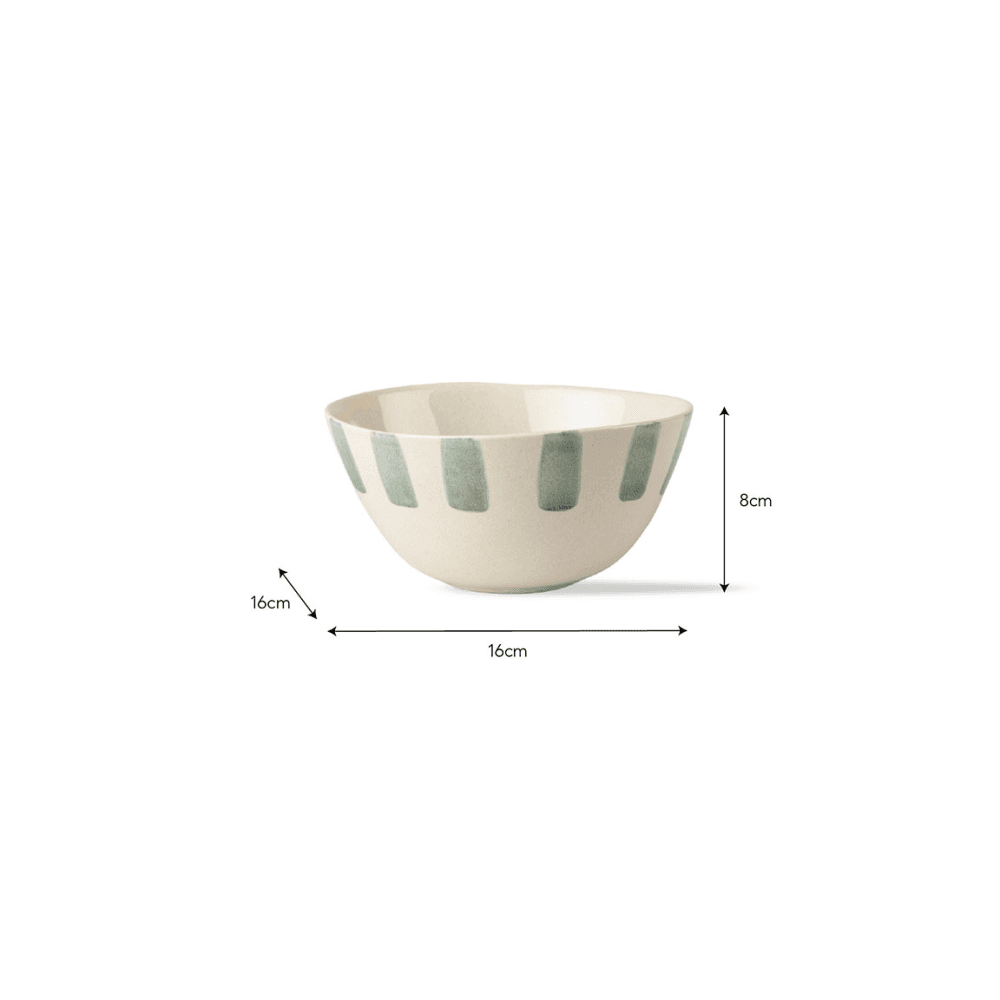 Cranwell Stripe Edge Bowl, Fern