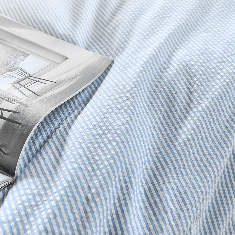 Cotton Seersucker Stripe Duvet Set