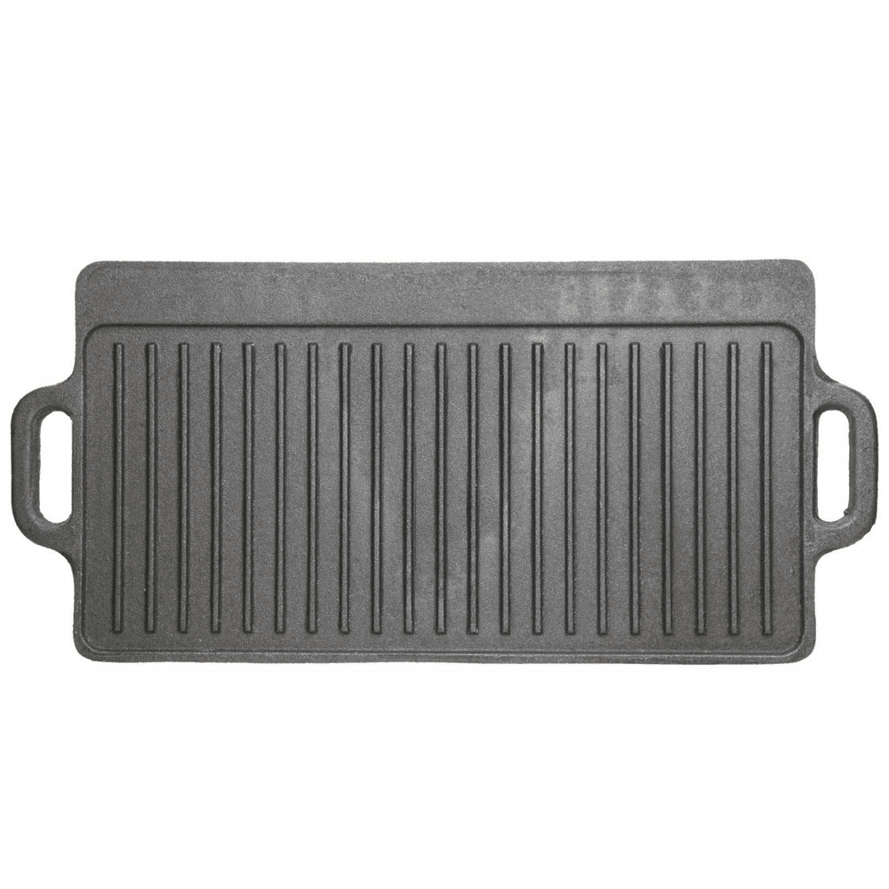 Reversible griddle, plain and ribbed