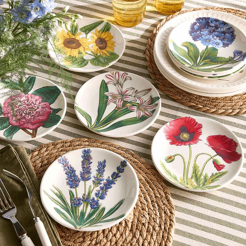 Botanic Garden Bloom Set of 6 Side Plates, Multi