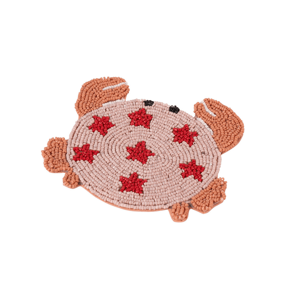 Beaded Animal Set of 4 Coasters, Multi