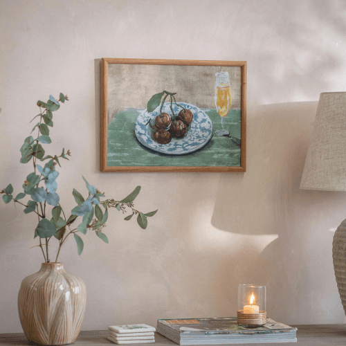 Image showing the Croston Cherries and Champagne Framed Print, Multi product.